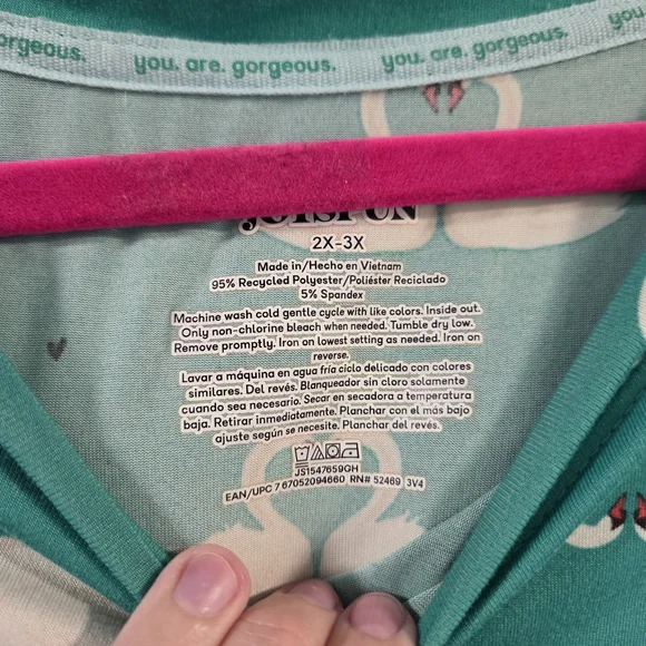 (Bundle Me!) Joysoun Green Swan Sleepshirt- Size 2X/3X - Picture 5 of 5